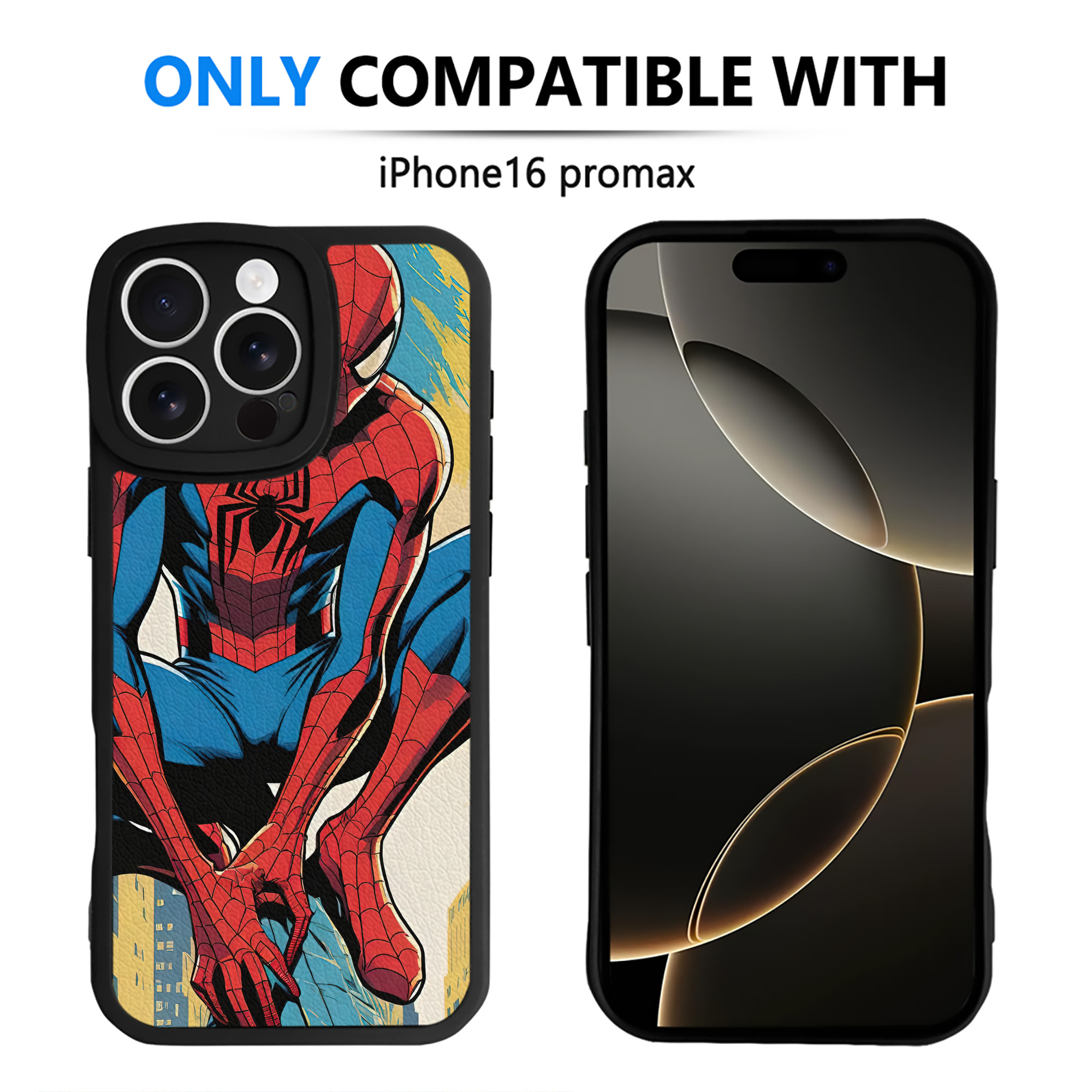 （画像用） Spider Man スパイダーマン 【iPhone 16シリーズ対応】シリコンスマホケース（レザー調） 材質：シリコン